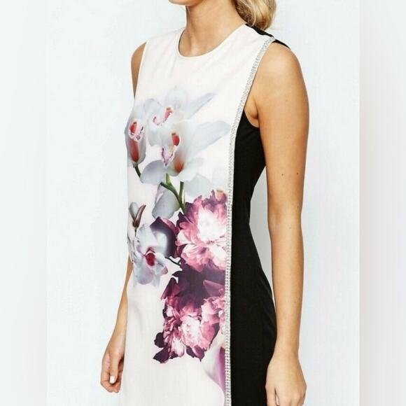 Ted Baker Asymmetrical Layer Peony Sleeveless Dress Size 2 (6) - Picture 3 of 11